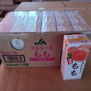 ストレートももジュース3.6ｋ（200ｍｌ×18本）６ケース迄